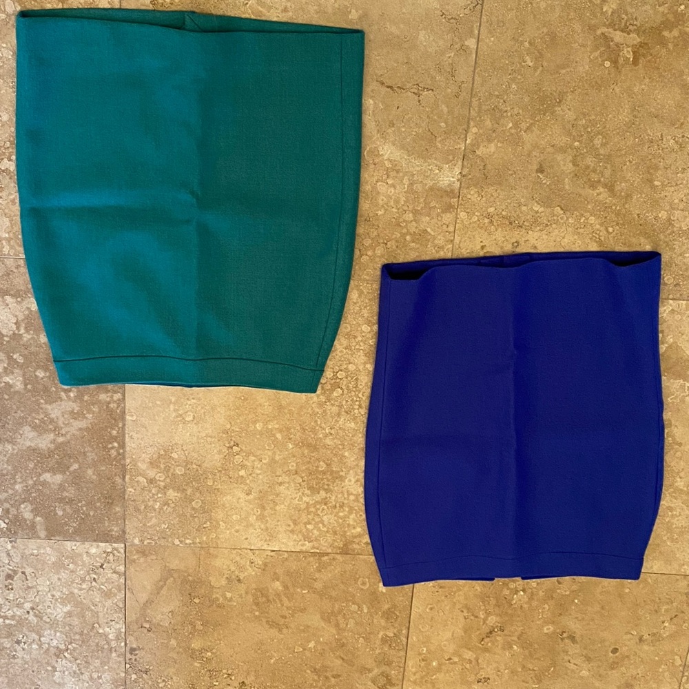 Elegant Green and Blue Women's Skirt Set